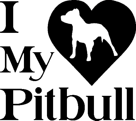 I Love My Pitbull - Heart Dog Puppy Sticker Car Window Vinyl Decal (pitbull) (443x394), Png Download