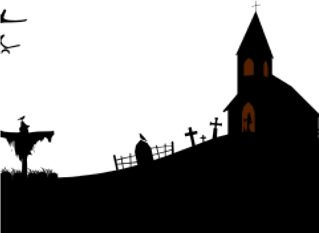 Graveyard Clipart Graveyard Scene - Spooky Church Clipart (640x480), Png Download