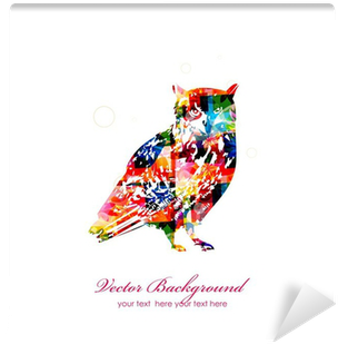 Owl Silhouette Vector Background Wall Mural • Pixers® - Silhouette (400x400), Png Download