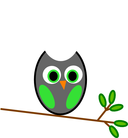 Cute Owl Silhouette Clip Art - Owl And Olive Branch (600x568), Png Download