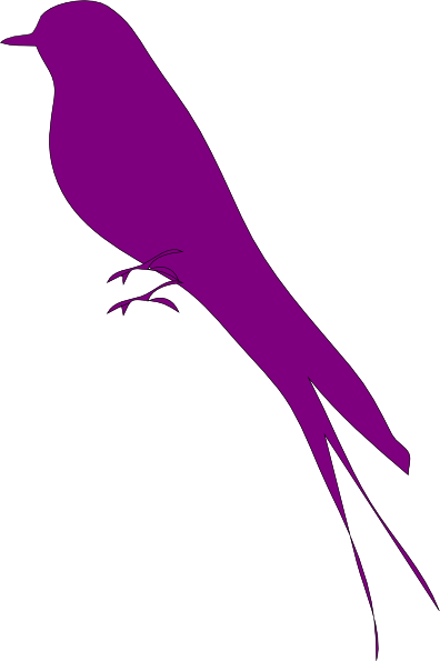 Purple Bird Clip Art At Clkercom Vector Online Royalty - Mockingbird Black And White (396x595), Png Download