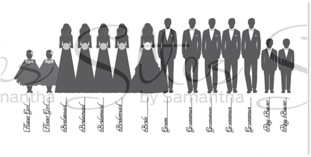 Wedding Party Graphics For Programs Dwya6i Clipart - Wedding Party Silhouette Clip Art (720x388), Png Download