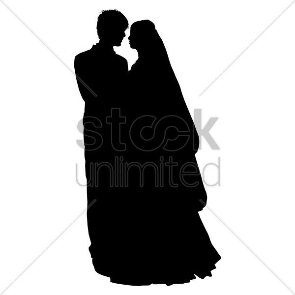 Free Download Wedding Coule Outline Clipart Wedding - Wedding Coule Outline (600x600), Png Download