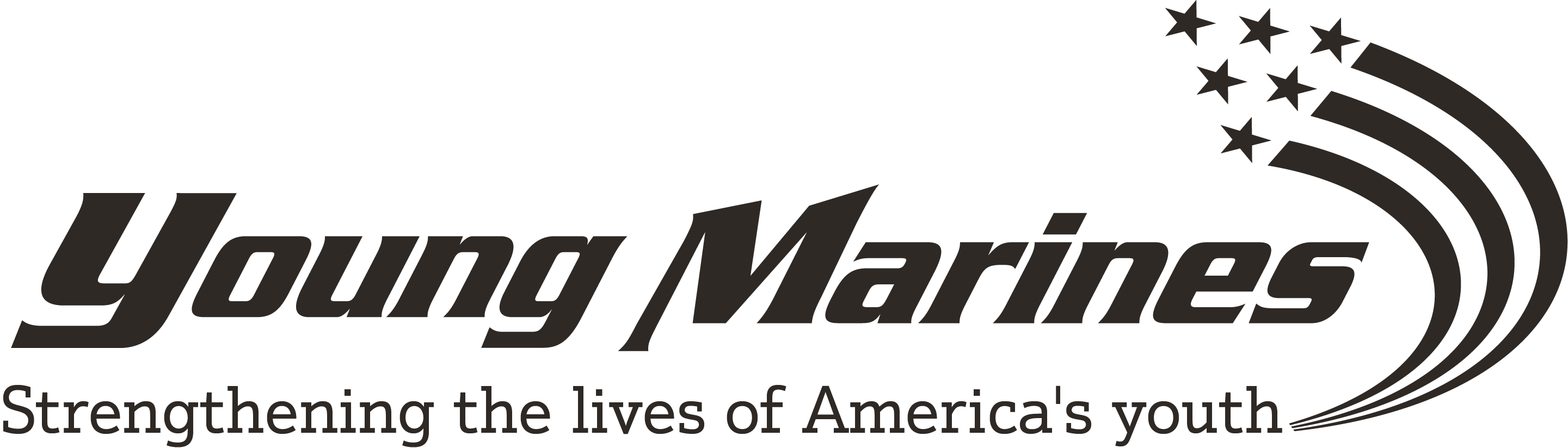 Logo Primary Black Tag Png, Young Marines With - Young Marines Logo (2881x824), Png Download