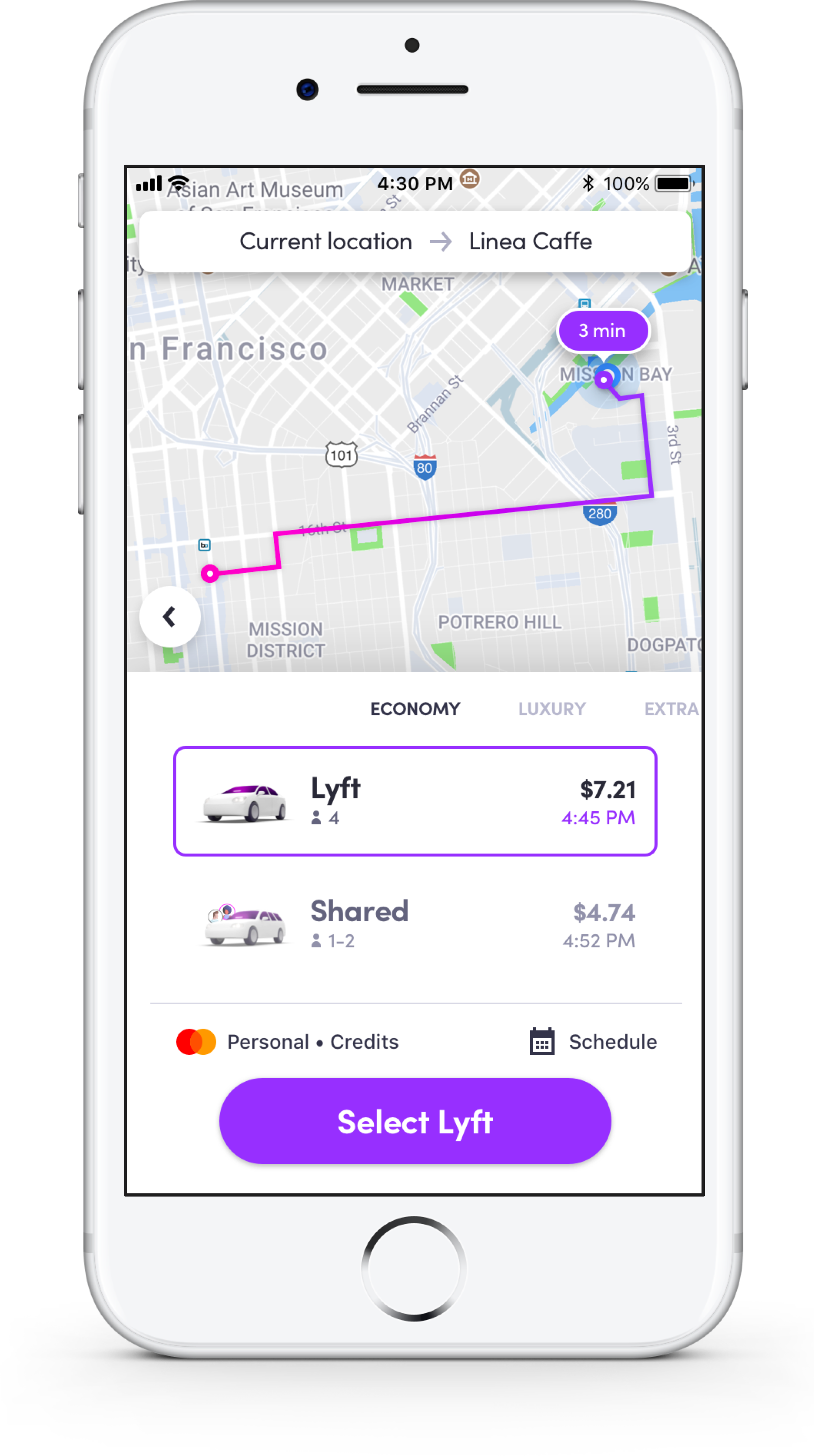 Lyft Has Also Made It Easier To Compare Prices Of Its - Lyft Shared Ride (2484x4416), Png Download