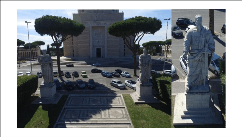 View Of Saints Peter And Paul Basilica In The Eur Quarter - Basilica Of Saint Paul Outside The Walls (850x483), Png Download
