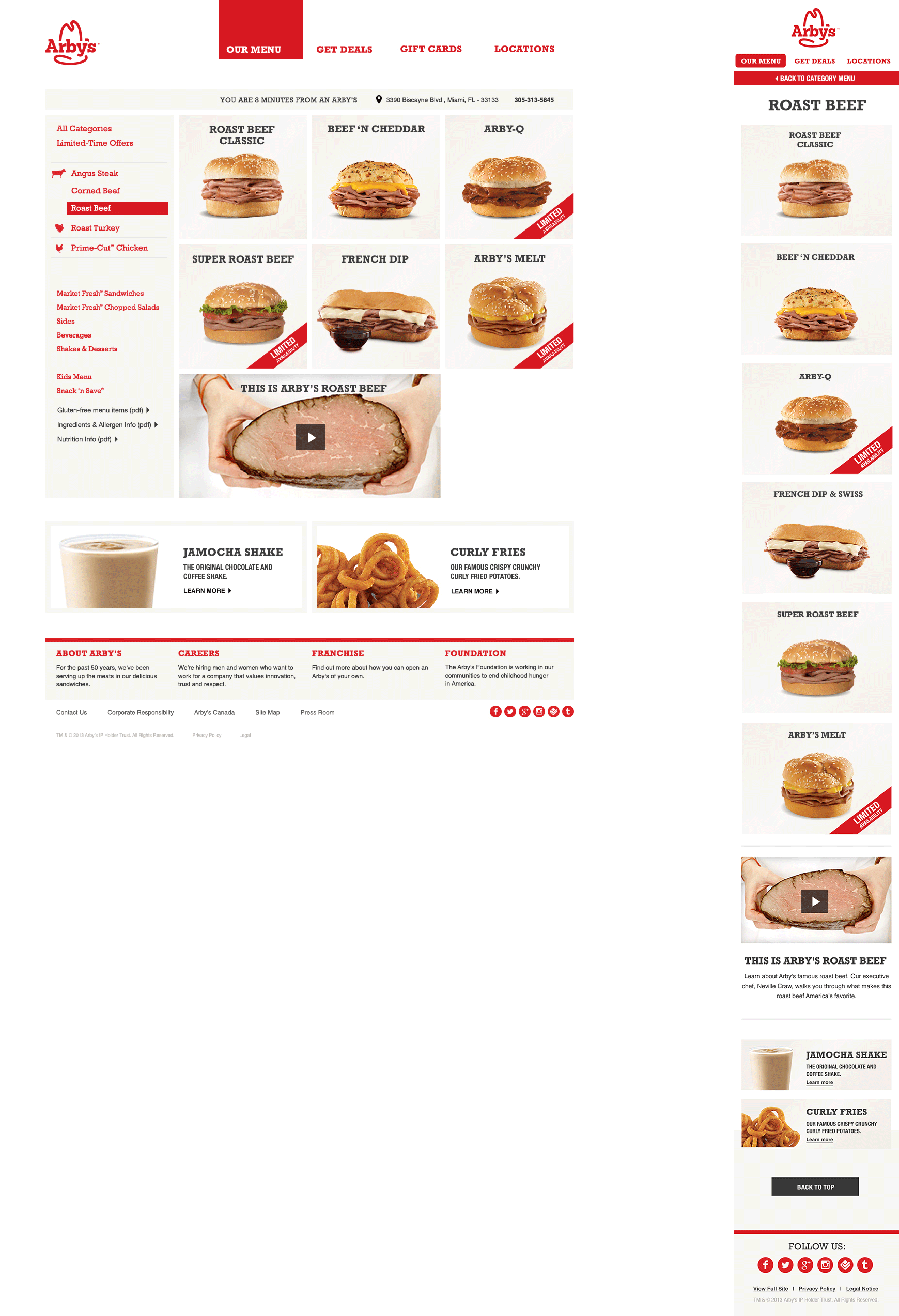 The Arby's Menu Is Sorted By Meat - Fast Food (1740x2546), Png Download