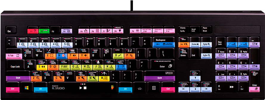 • Designed For Image-line Fl Studio - Logic Keyboard Fl Studio (1000x520), Png Download