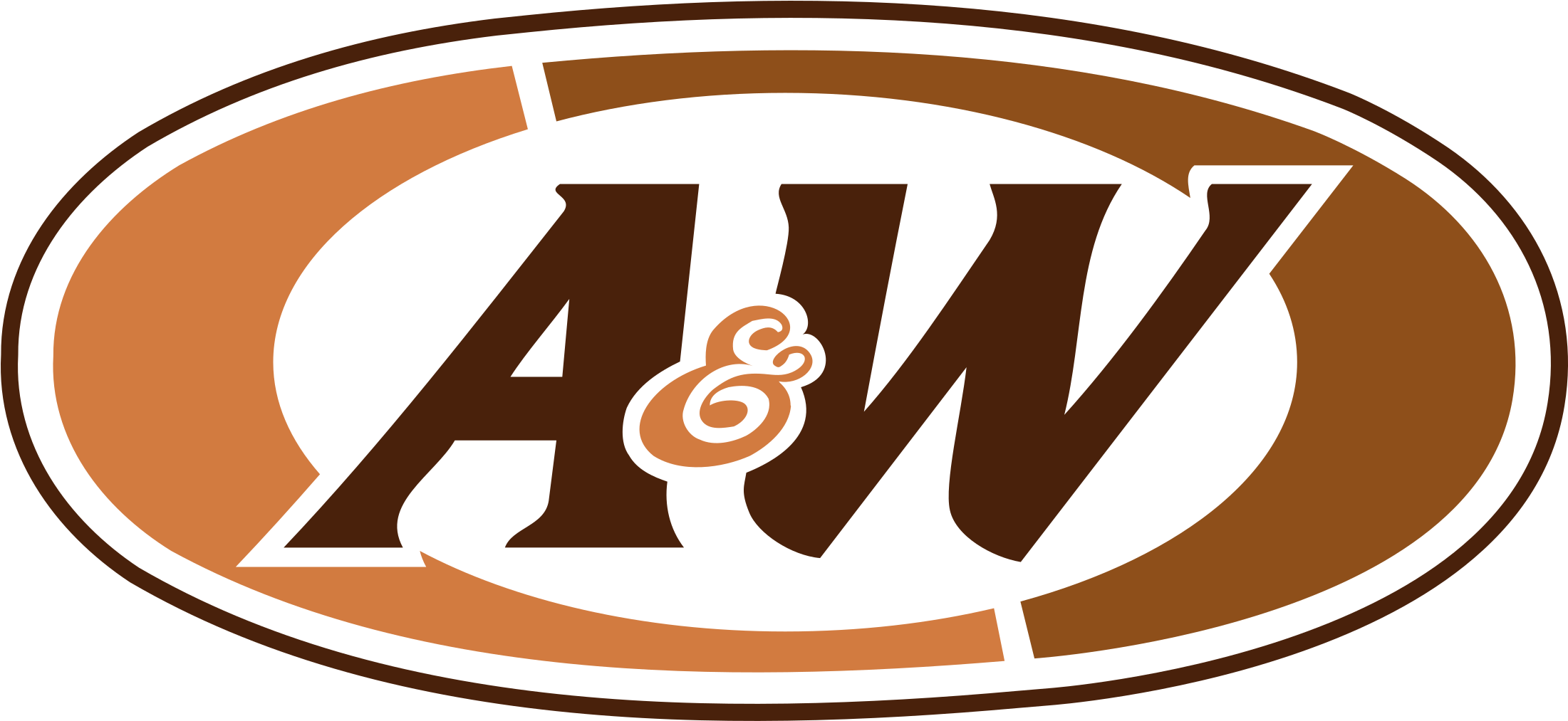 A&w Logo Png Transparent - A&w Restaurants (2400x1212), Png Download