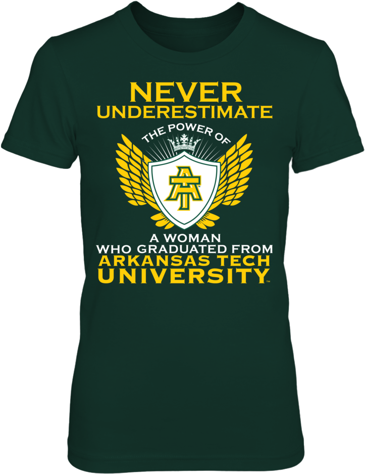 Never Underestimate The Power Of A Woman Arkansas Tech - Tennessee Texas Shirt (1000x1000), Png Download