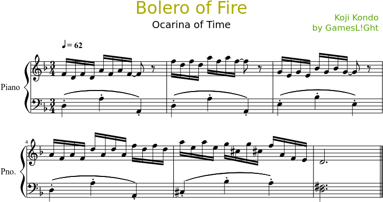 Bolero Of Fire Sheet Music Composed By Koji Kondo By - Across Black Keys Piano Sheet (827x1169), Png Download