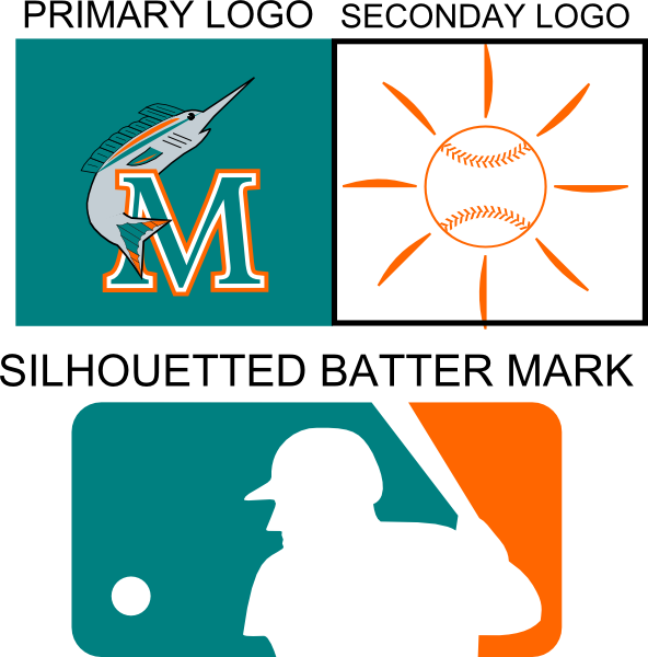 Miamimarlinslogos4 - Major League Baseball: All 30 Mlb Logos (592x600), Png Download