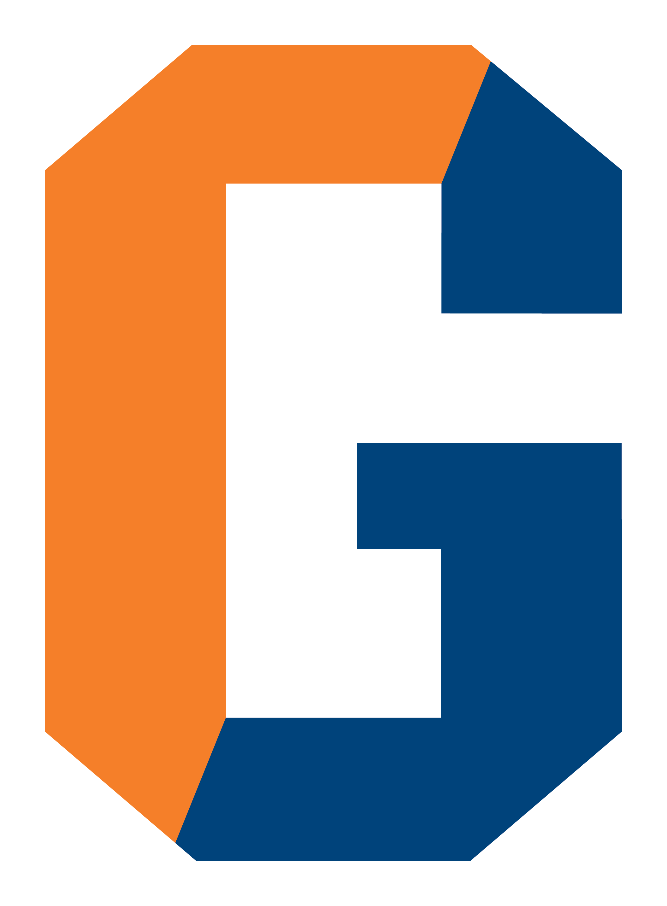 Split G With White Outline - Gettysburg College (2209x3000), Png Download