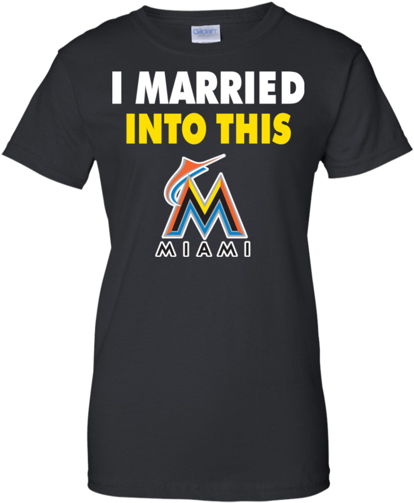Miami Marlins T Shirts I Married Into This Hoodies - Just Want To Work In My Garden And Pet My Dog T-shirt (1024x1024), Png Download