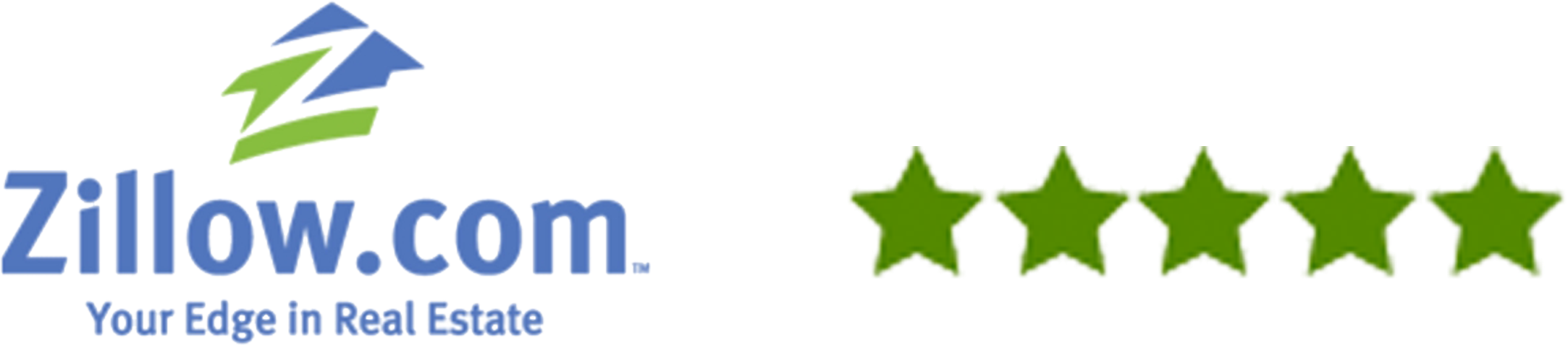 Zillow 5 Star Logo Png - Zillow Real Estate (2300x491), Png Download