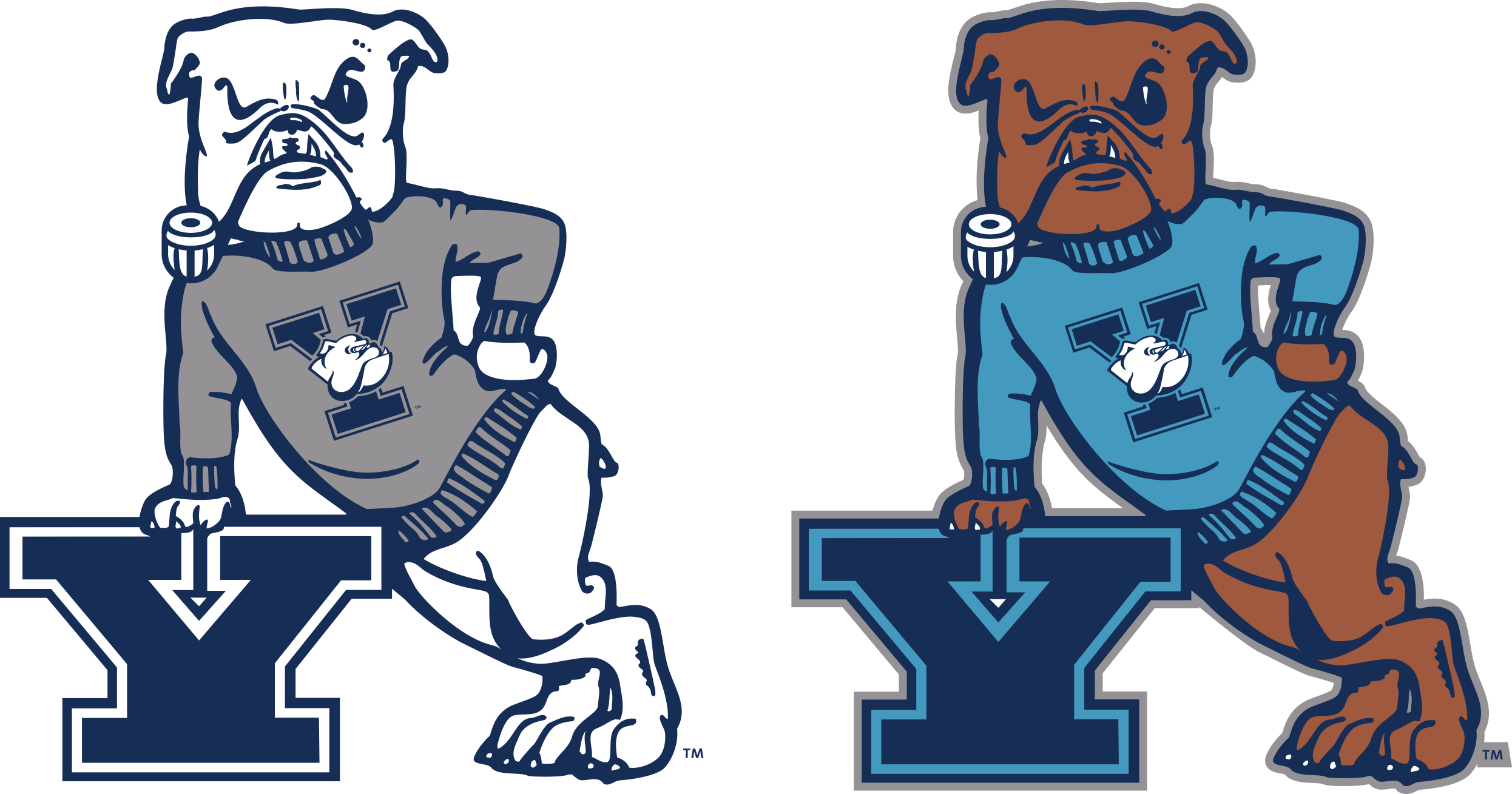 Updating Vintage Logos Page Concepts Chris Creamers - Yale Bulldogs Logo Transparent (2492x1309), Png Download