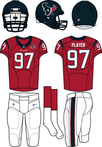 Houston Texans - Atlanta Falcons Home Uniform (348x500), Png Download