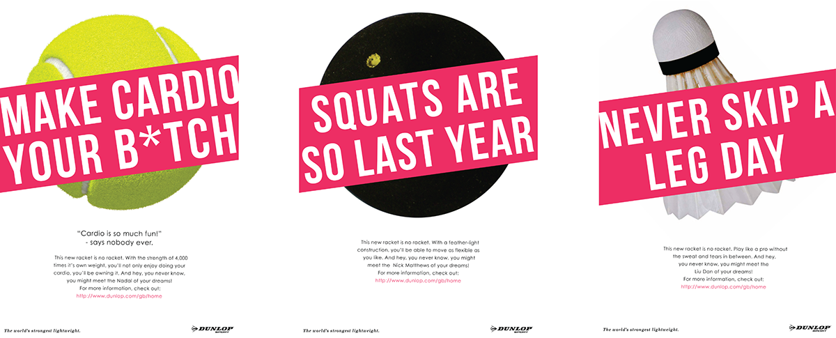 To Promote Dunlop's Rackets As The World's Strongest - Sign (1200x485), Png Download