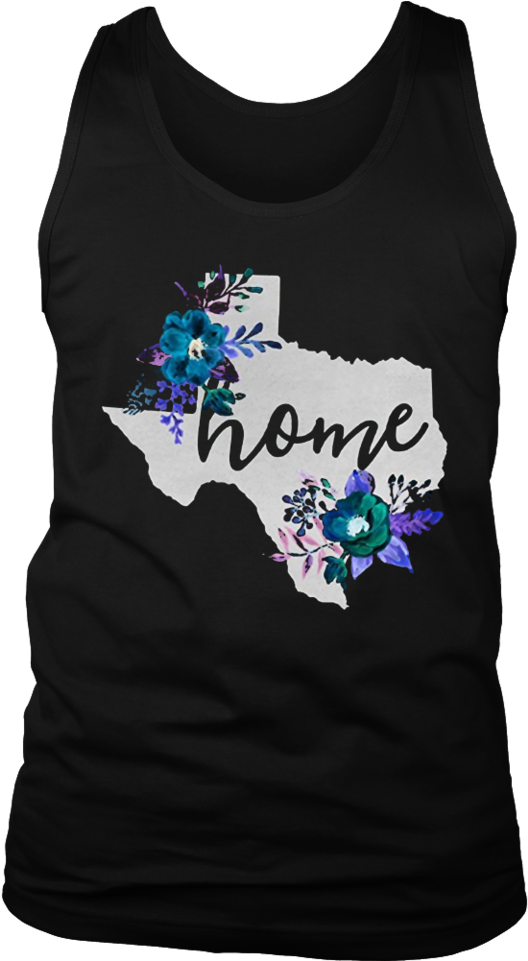 Texas Home Chalkboard Watercolor Flowers State T-shirt - Texas Home Chalkboard Watercolor Flowers Unisex Tshirt (960x960), Png Download