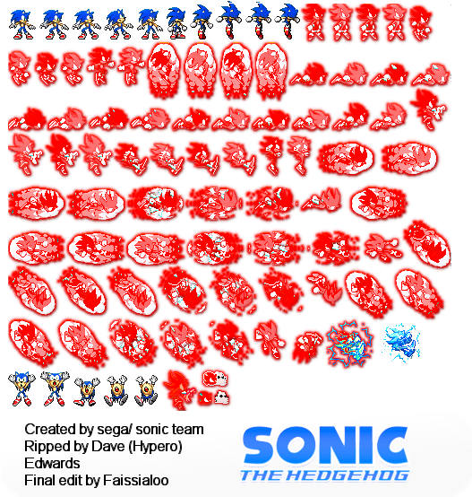 I Love Editing Sonic Sprites Here They Are - Red Sonic Sprites (526x560), Png Download