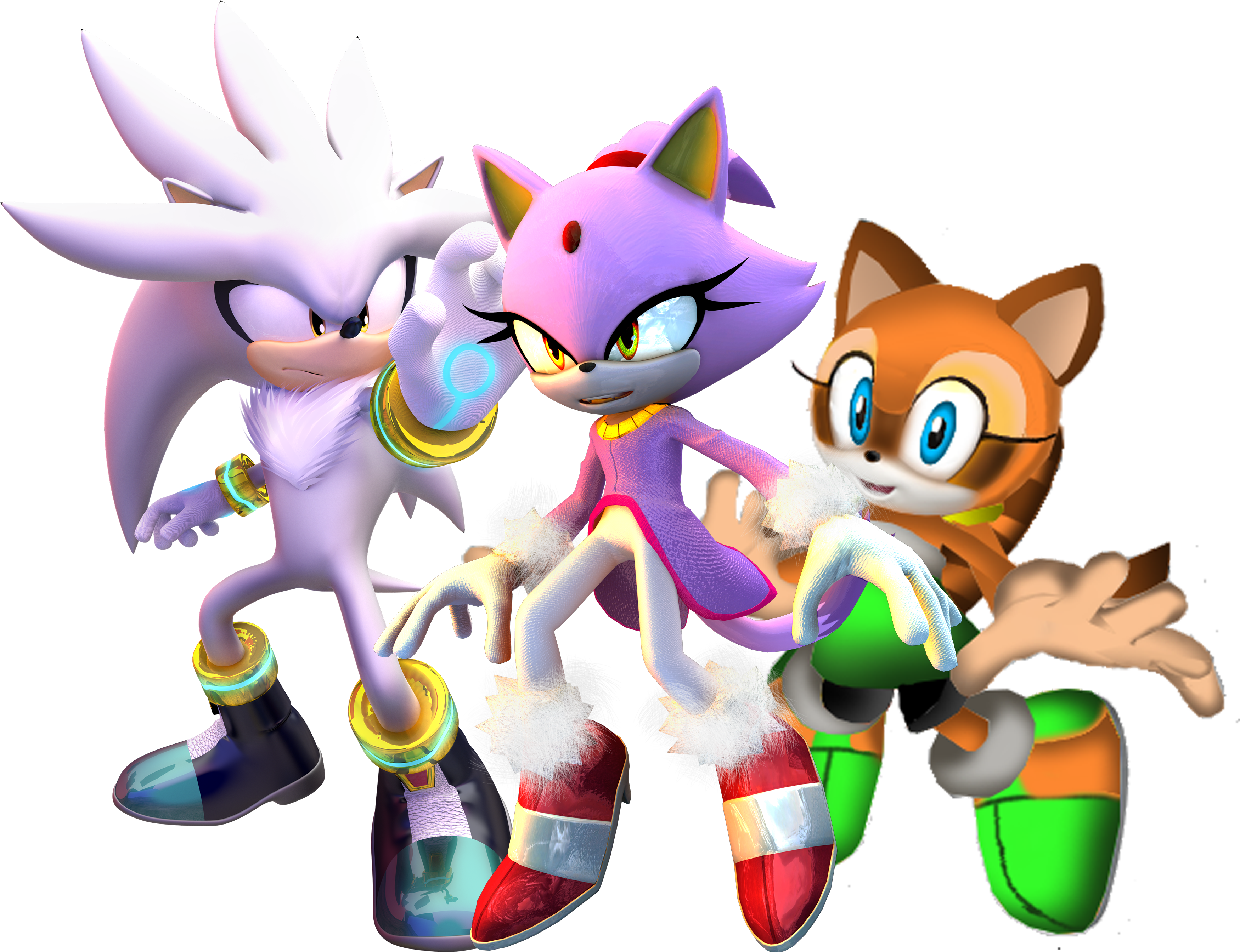 Sonic Team Wikipedia - Sonic The Hedgehog Team Silver (3500x2689), Png Download