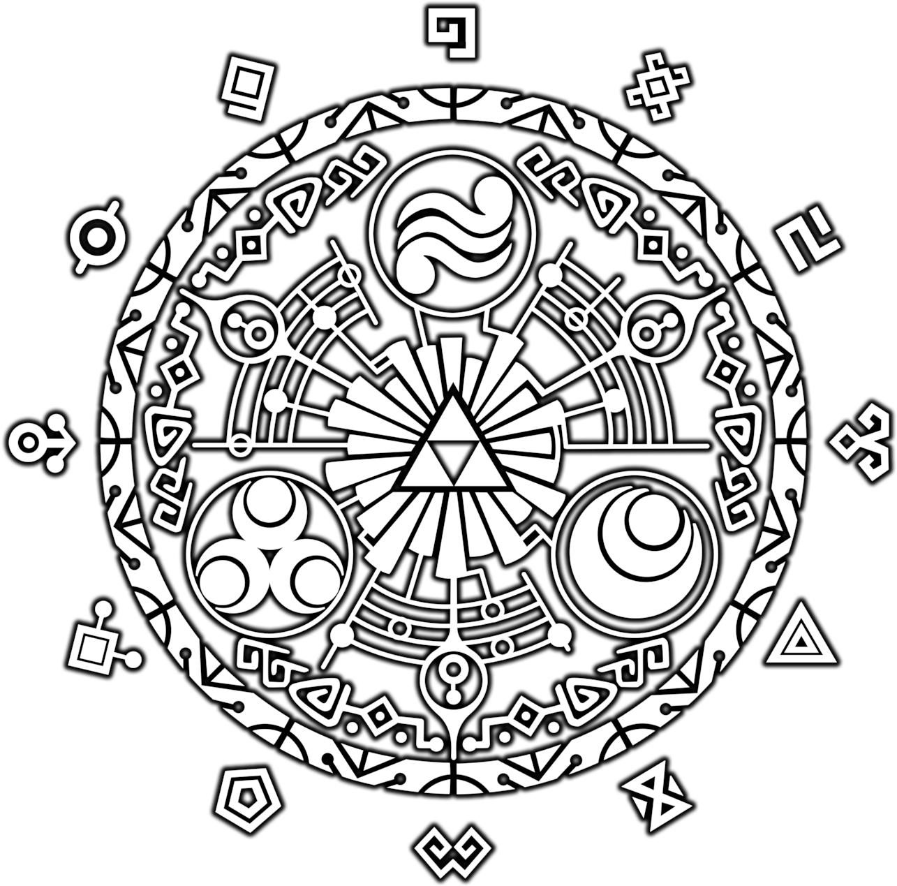 Time Gate - Mandala De The Legend Of Zelda (1300x1300), Png Download