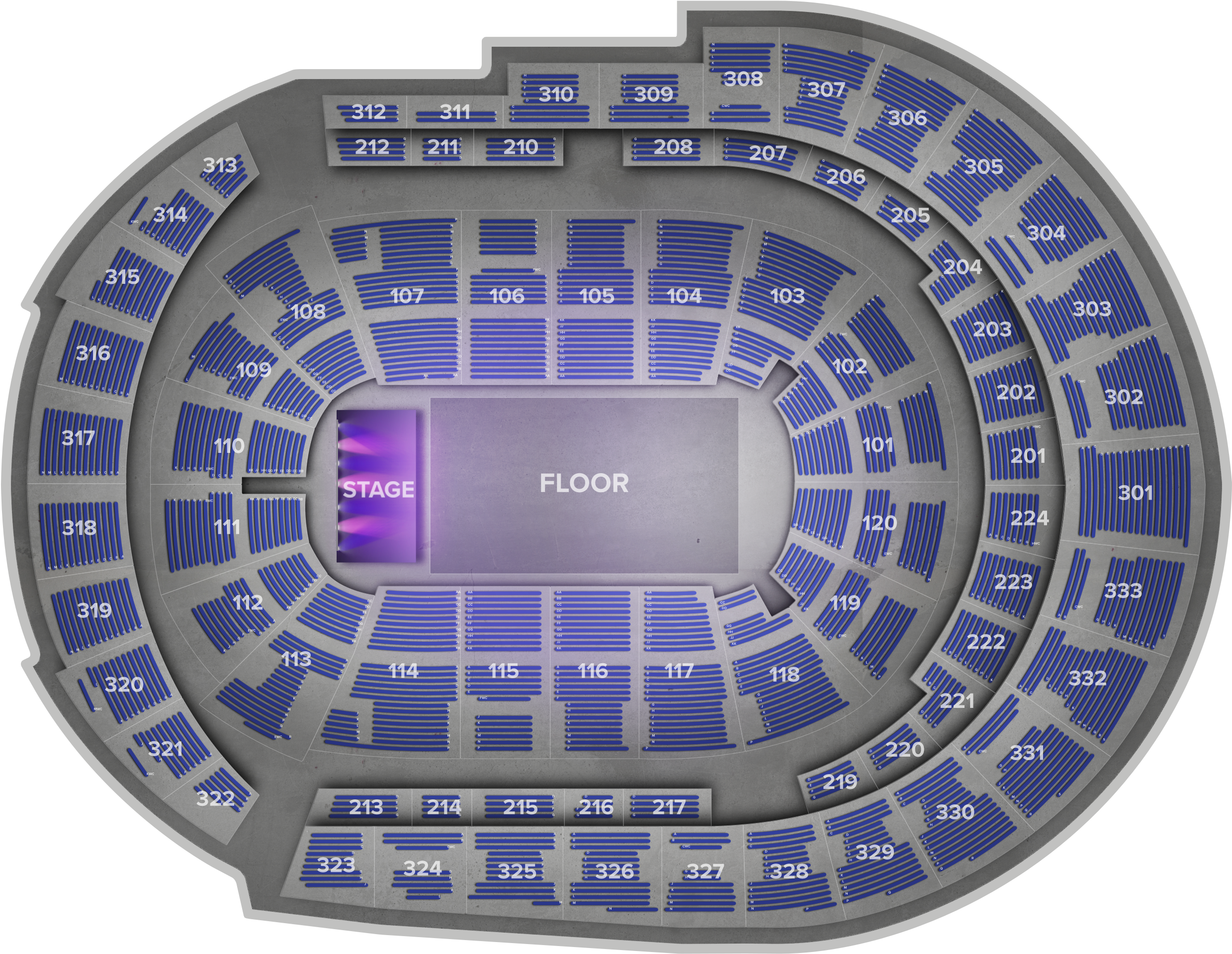 Bridgestone Arena Center Stage (2560x1936), Png Download