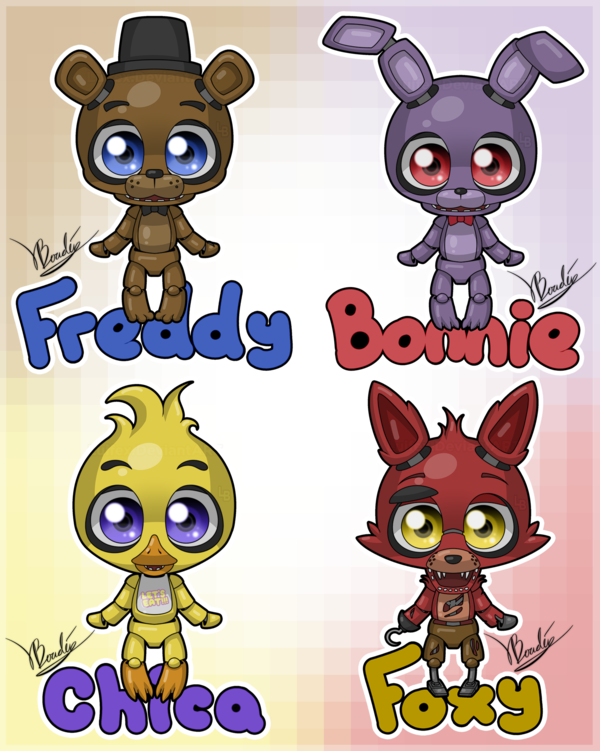 Freddy's Cartoon Nights At Five - Five Nights At Freddy's Drawings Cute (600x751), Png Download