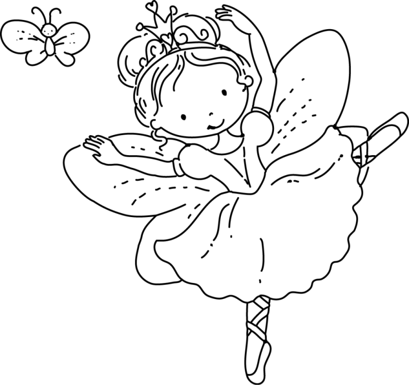Posts - Coloring Page Fairy Princess (800x752), Png Download