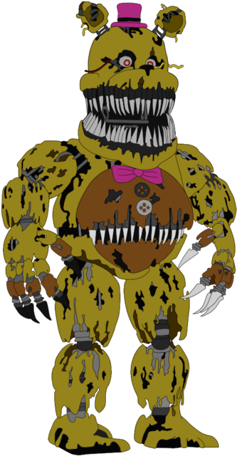 Picture Royalty Free Library Nightmare Five Nights - Fnaf 4 Fredbear Drawing (1180x676), Png Download