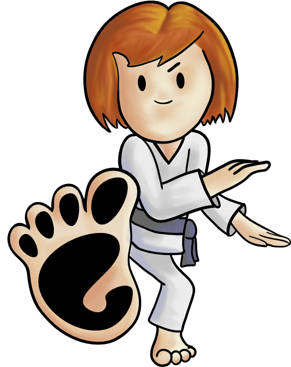 Gnome Karate Girl By Pookstar 253 Kb - Two Girl Cartoon Png Karate (583x760), Png Download