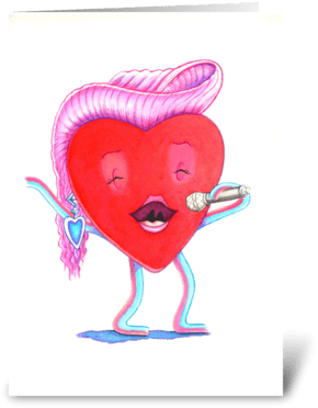 Female Heart Greeting Card - Cartoon (350x396), Png Download