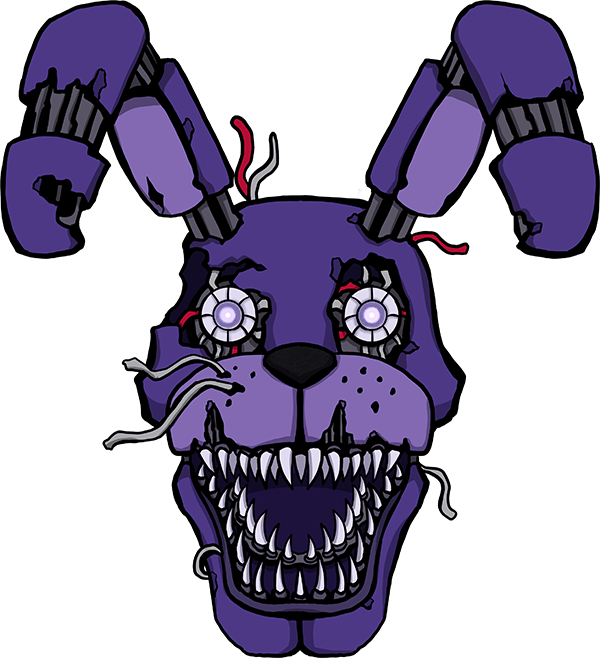 Freeuse Download Five Freddy S Bonnie By Kaizerin On - Nightmare Bonnie Head Drawing (600x658), Png Download