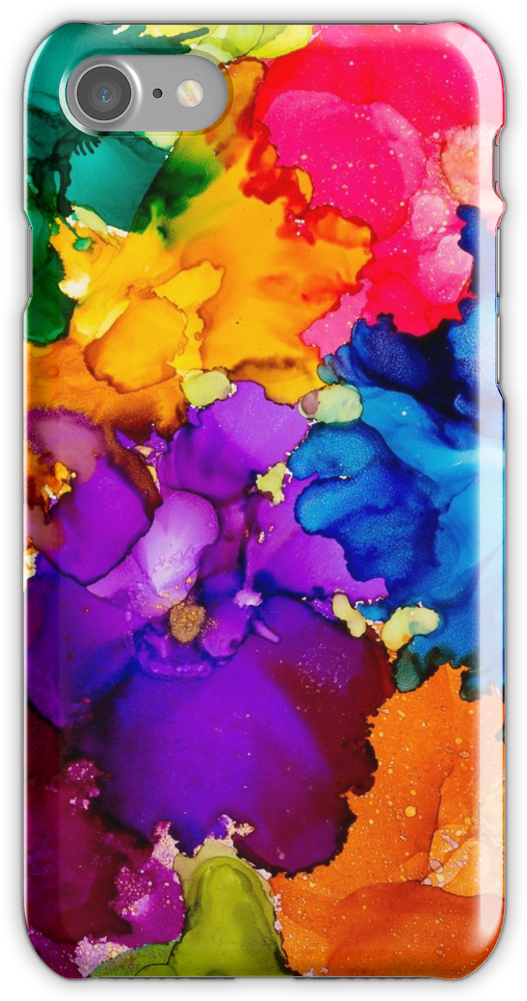 Tropical Explosion Original Alcohol Ink Artwork Iphone - Mobile Phone Case (750x1000), Png Download