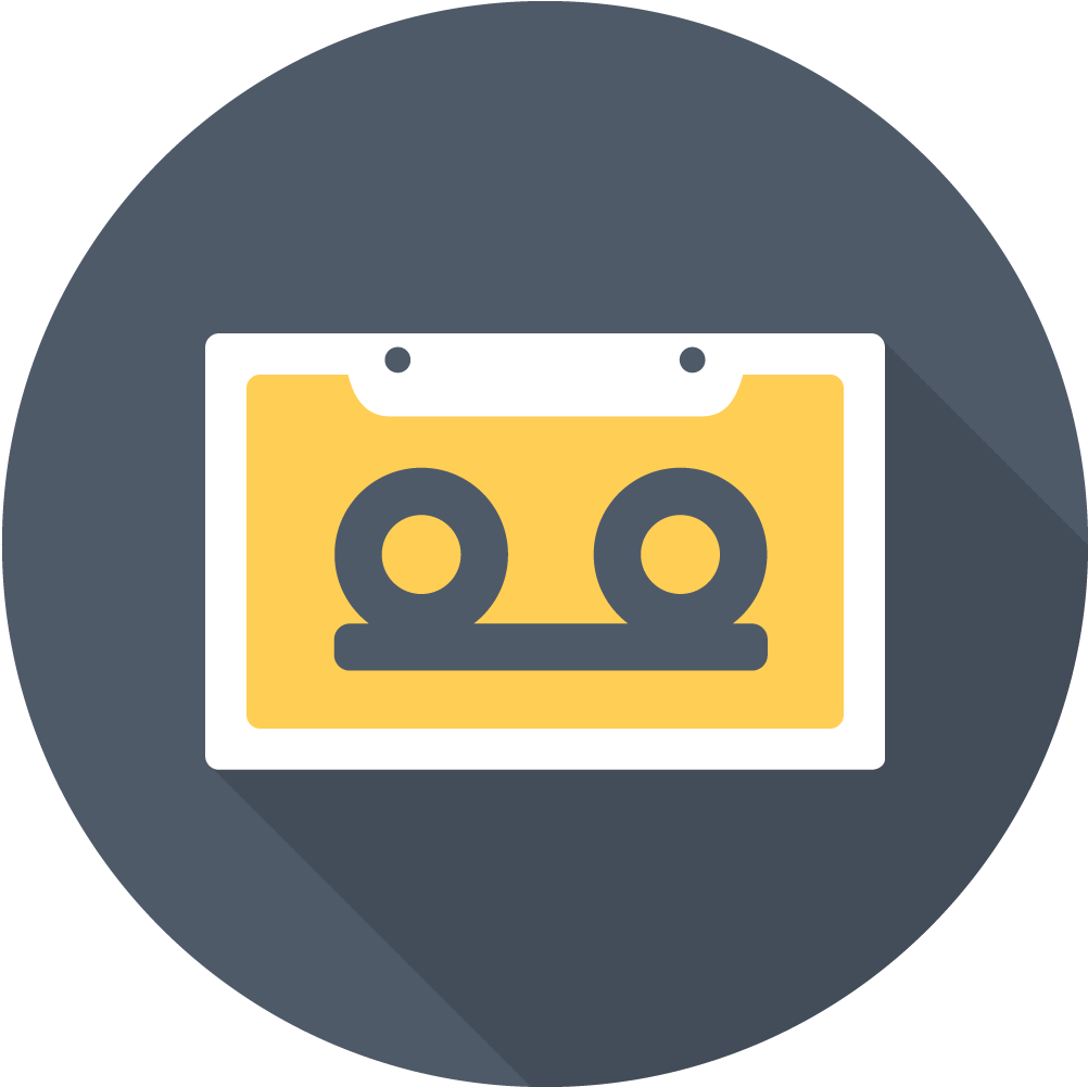 Cassette Icon - Flat Multimedia Icon (1024x1024), Png Download