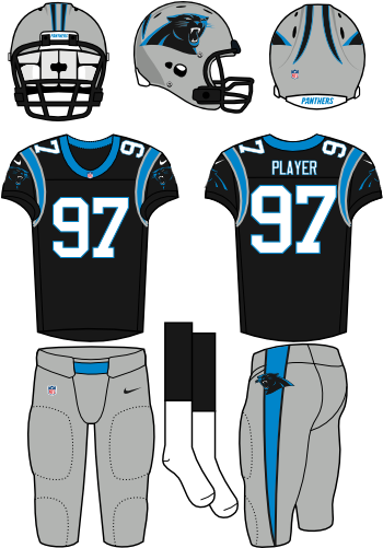 Carolina Panthers - New York Jets Home Uniform (371x500), Png Download