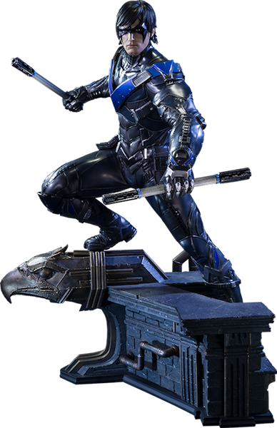 Nightwing Arkham Knight Png - Nightwing Arkham Knight Statue (388x600), Png Download
