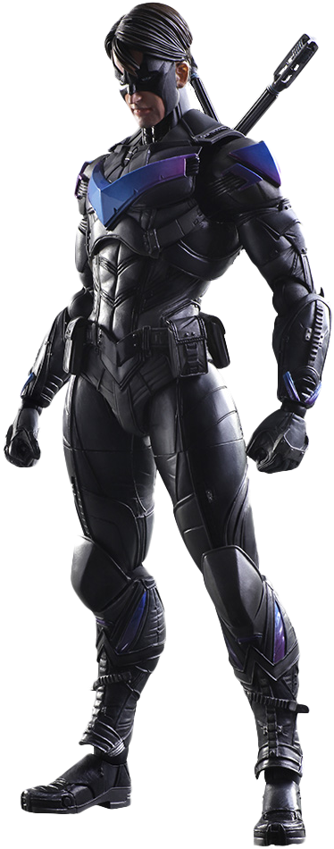 Nightwing Png Background Image - Batman Arkham Knight: Nightwing Play Arts Kai Action (480x949), Png Download