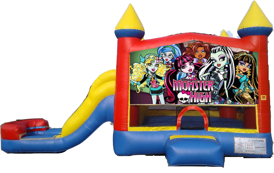 Water Slide Castle Combo Side Slide Monster High - Monster High Edible Image Photo Cake Frosting Icing (960x720), Png Download
