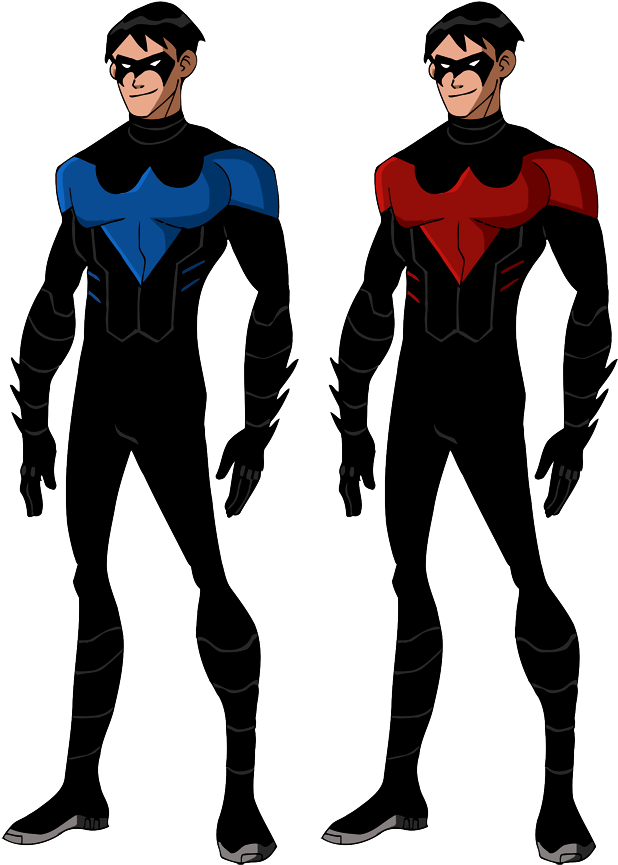 Nightwing Cartoon Png - Dick Grayson (648x927), Png Download