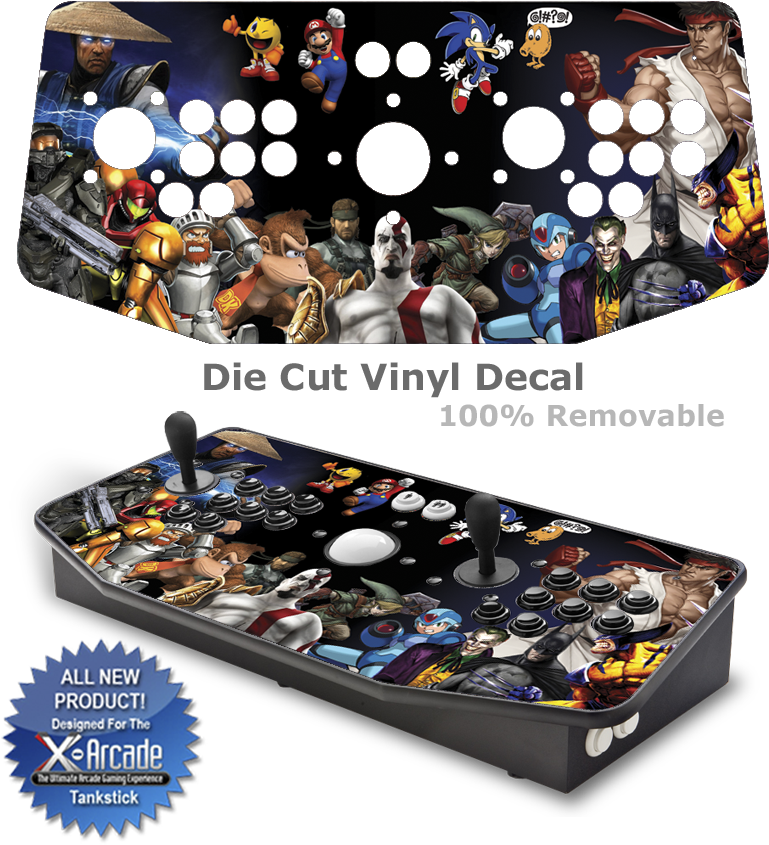 Game Characters X-arcade Tankstick Graphic Overlay - X Arcade Tankstick Overlay (800x869), Png Download