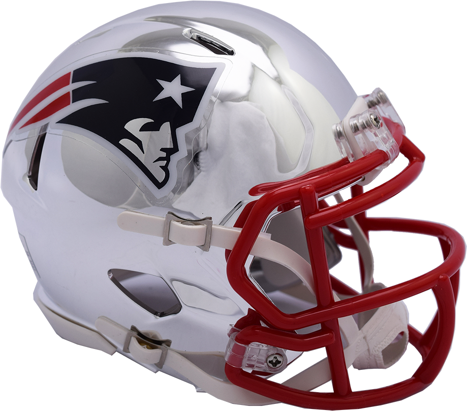 Nfl New England Patriots Riddell Chrome Mini Speed - New England Patriots Chrome Helmet (1000x854), Png Download