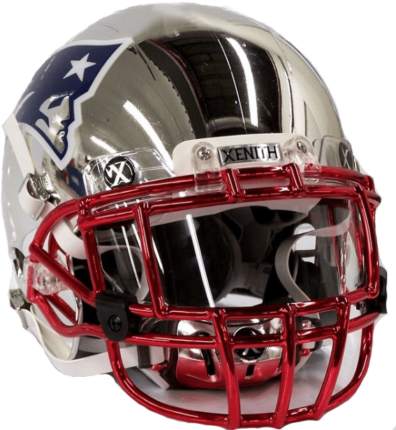 New England Patriots Chrome Plated Football Helmet - New England Patriots (581x643), Png Download