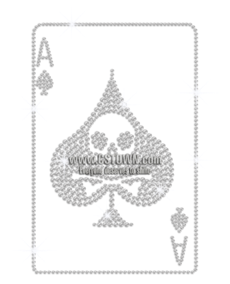 Bling Ace Of Spades Iron On Rhinestud Transfer Motif - Emblem (450x450), Png Download