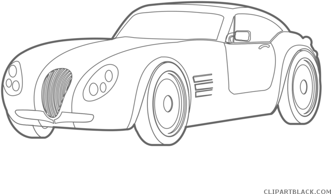 Clipart Black And White Car Outline - Car Outline Car Clip (700x495), Png Download