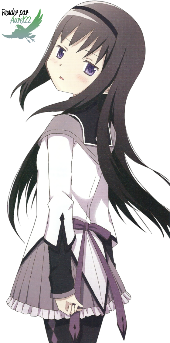 Puella Magi Madoka Magica Homura 2 Render By Anouet-d5sk3ln - Madoka Magica Homura (589x1164), Png Download