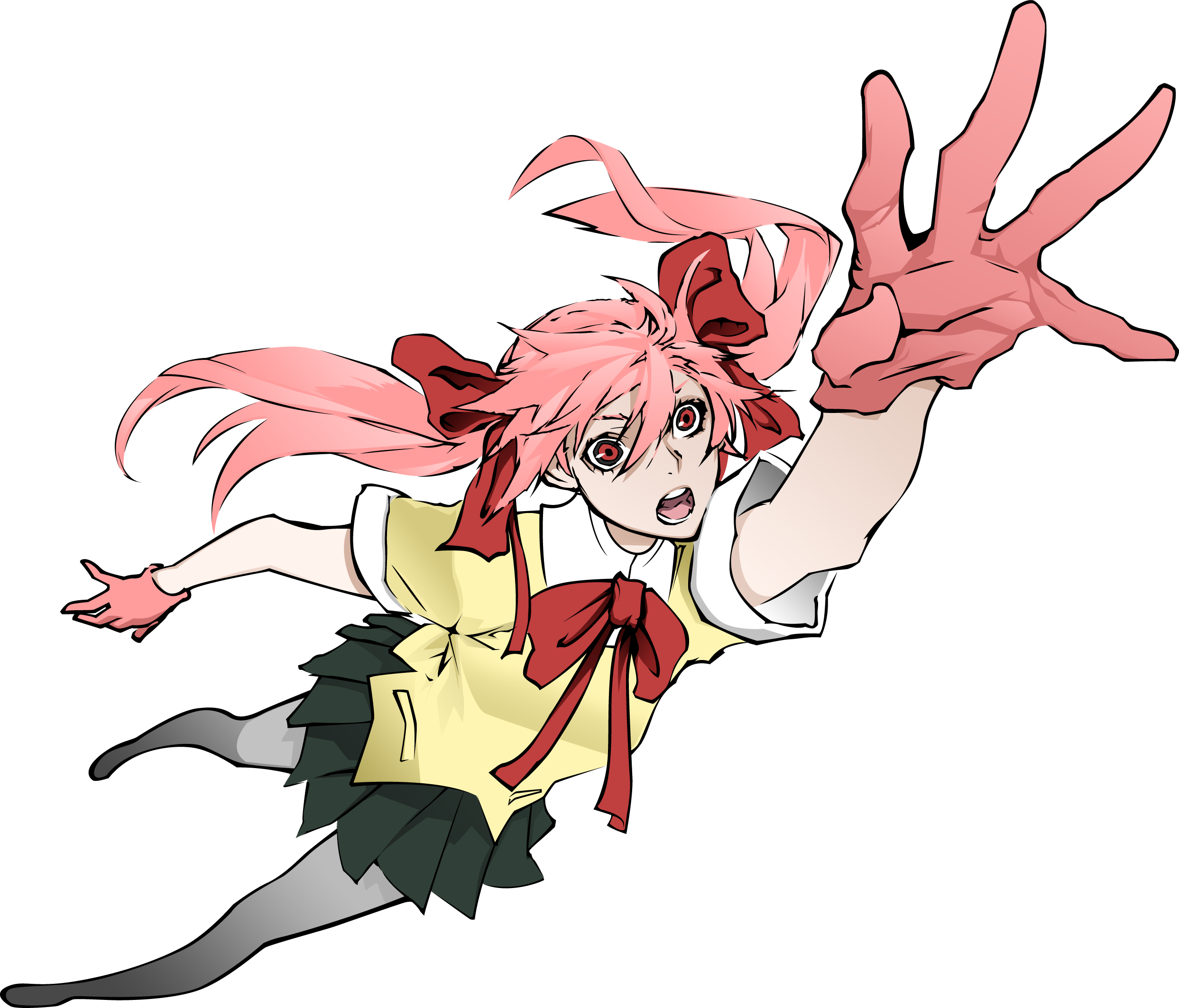 Download Png - School Uniforms Schoolgirls Skirts Long Hair Pink Hair (2486x2126), Png Download
