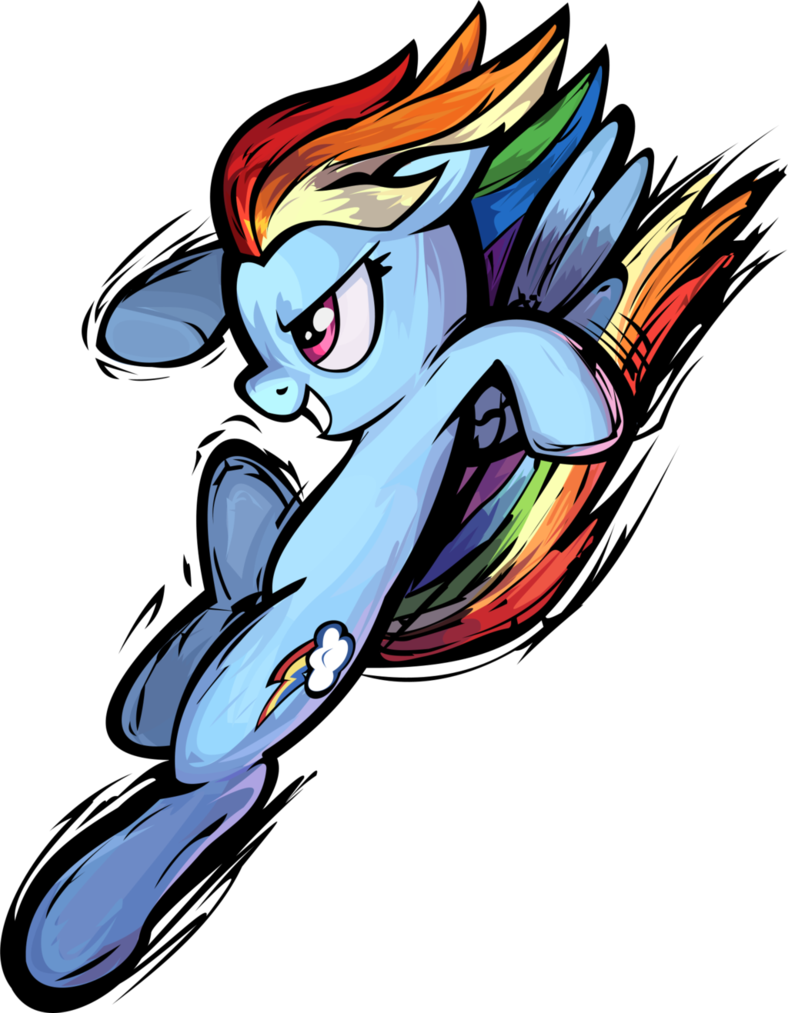 Fanmade Rainbow Dash Fighting With Colourful Background - Rainbow Dash Fan Art (788x1013), Png Download