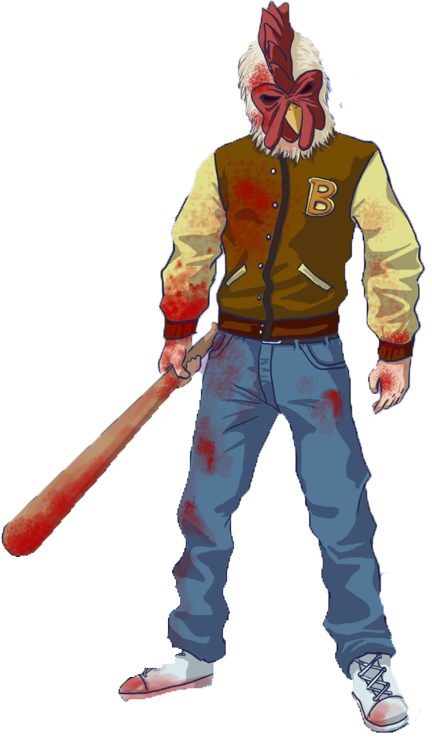 80s Transparent Hotline Miami Image - Jacket Hotline Miami Oc Characters (630x1076), Png Download