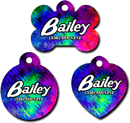 Personalized Rainbow Background Pet Tag For Dogs And - Dog (500x500), Png Download